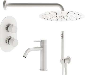 Комплект для ванной Plumberia Selection Ixo KITXOT18BO53 С ВНУТРЕННЕЙ ЧАСТЬЮ, белый матовый