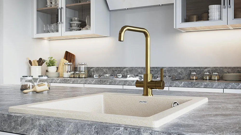 Смеситель для кухни Paulmark Logas Lo213021-BR бронза Sancos — официальный сайт