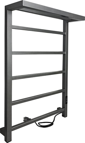 Полотенцесушитель электрический Indigo Forma LEF80-50GFMRt с полкой, graphite metallic