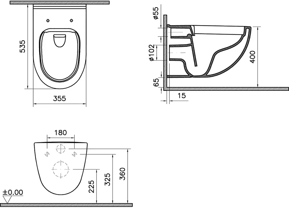 Чаша для унитаза подвесного VitrA S40 7759B003-0075 Sancos — официальный сайт