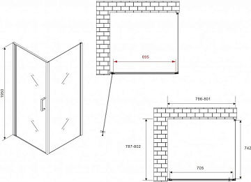 Душевой уголок Abber Sonnenstrand AG04080M-S80M 80x80, профиль хром, стекло матовое
