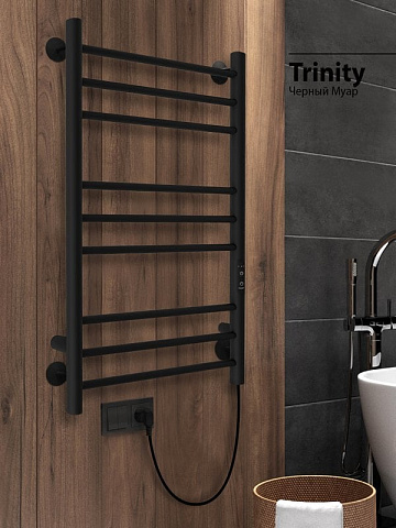 Полотенцесушитель электрический Indigo Line Trinity LСLTE80-50BRRt черный муар