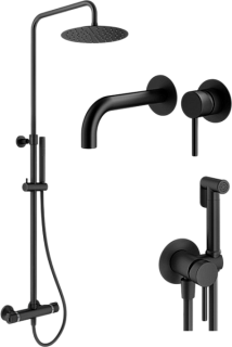 Комплект для ванной Plumberia Selection Ixo KITZXO6302NO210 С ВНУТРЕННЕЙ ЧАСТЬЮ, черный матовый