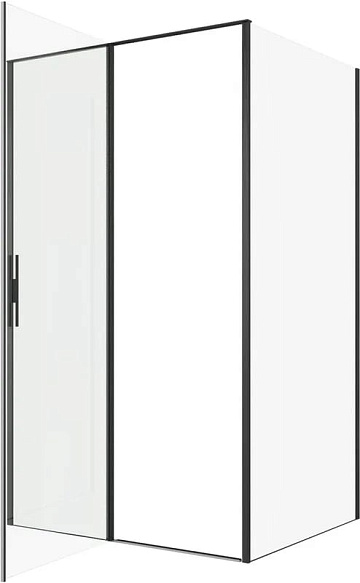 Душевой уголок Allen Brau Priority 120x100, профиль черный браш, стекло прозрачное