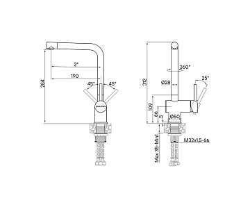 Смеситель для кухни Paulmark Spring Sp212067-BS, брашированная сталь