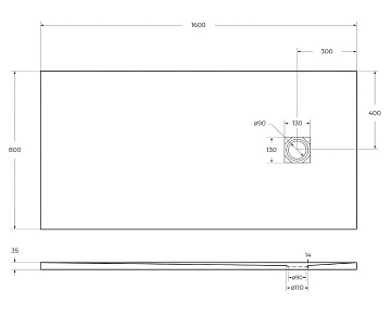 Поддон для душа BelBagno Uno TRAY-MR-UNO-AH-160/80-35-W-NO 160х80, белый, с сифоном