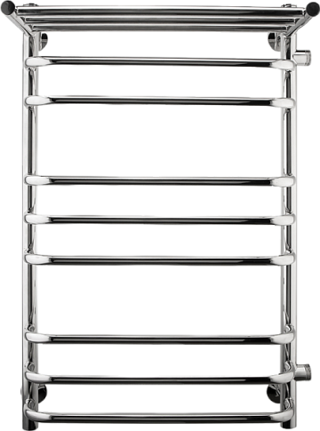 Полотенцесушитель водяной Indigo Brace LBCW80-50PR-б/п-60 боковое подключение, с полкой, серебристый