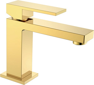 Смеситель для раковины Boheme Qubic 471-G shinny gold