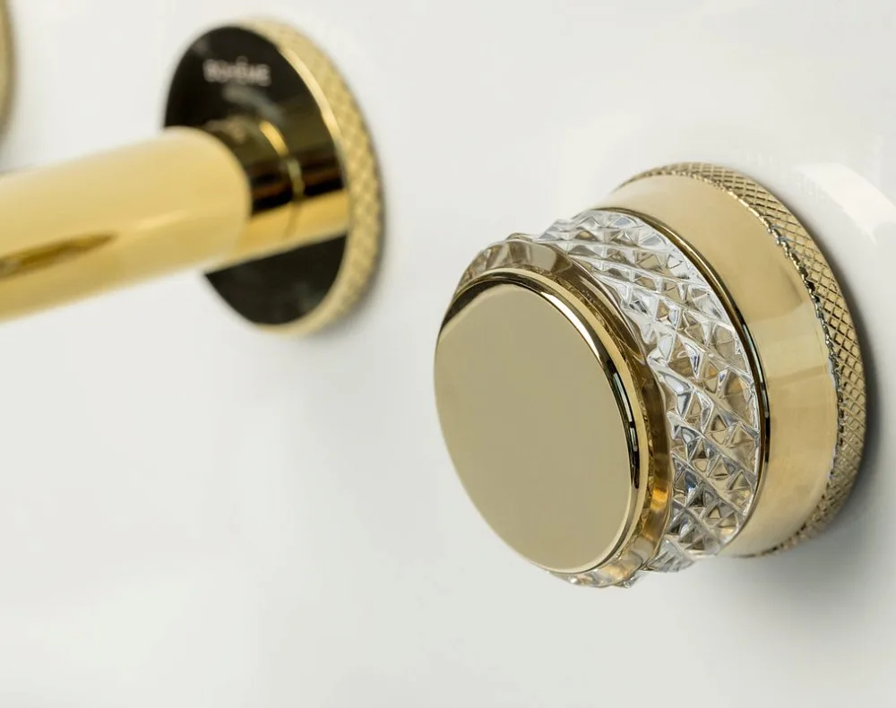 Смеситель для раковины Boheme Aura 152-2-G-A С ВНУТРЕННЕЙ ЧАСТЬЮ, золото Sancos — официальный сайт
