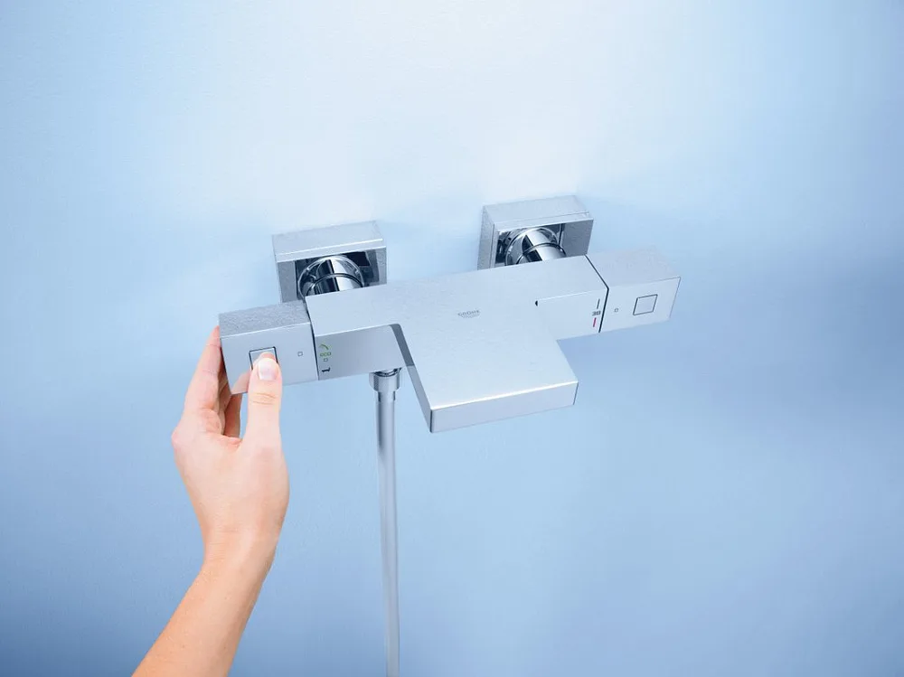 Термостатический смеситель Grohe Grohtherm Cube 34497000, для ванны с душем Sancos — официальный сайт