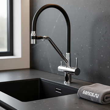 Смеситель для кухни Sancos Dora SC4003CH с гибким изливом, хром