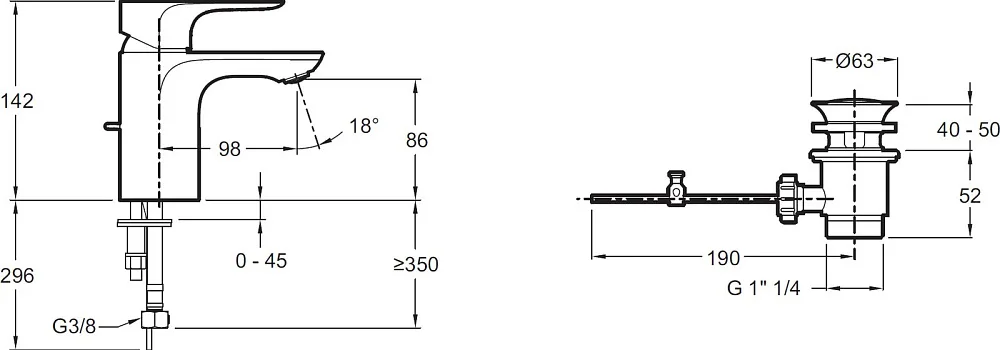 Смеситель для раковины Jacob Delafon Aleo E72275-4-CP Sancos — официальный сайт