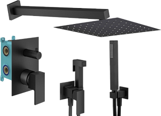 Комплект для ванной Plumberia Selection Tag KITZTG18NO С ВНУТРЕННЕЙ ЧАСТЬЮ, черный матовый