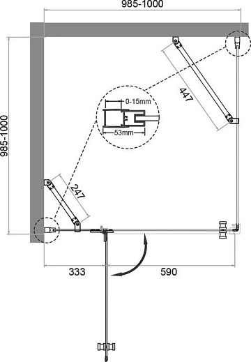 Душевой уголок BelBagno Kraft A-12-100-C-Cr L