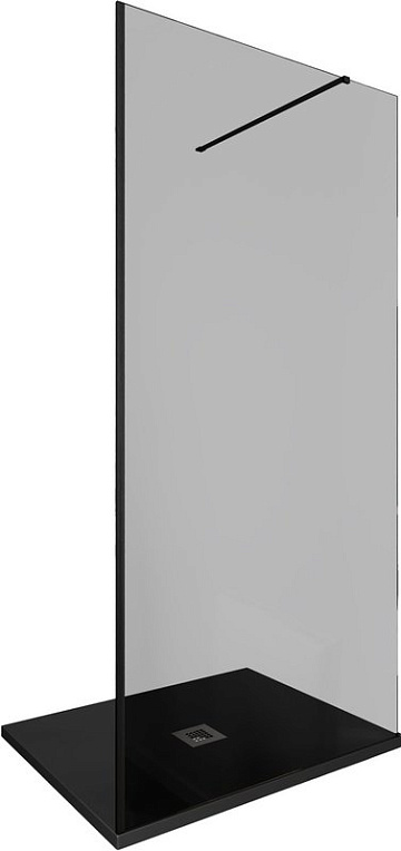 Душевая перегородка Allen Brau Infinity 1 3.21016.BBA.T 100 см, профиль черный браш, стекло тонирова