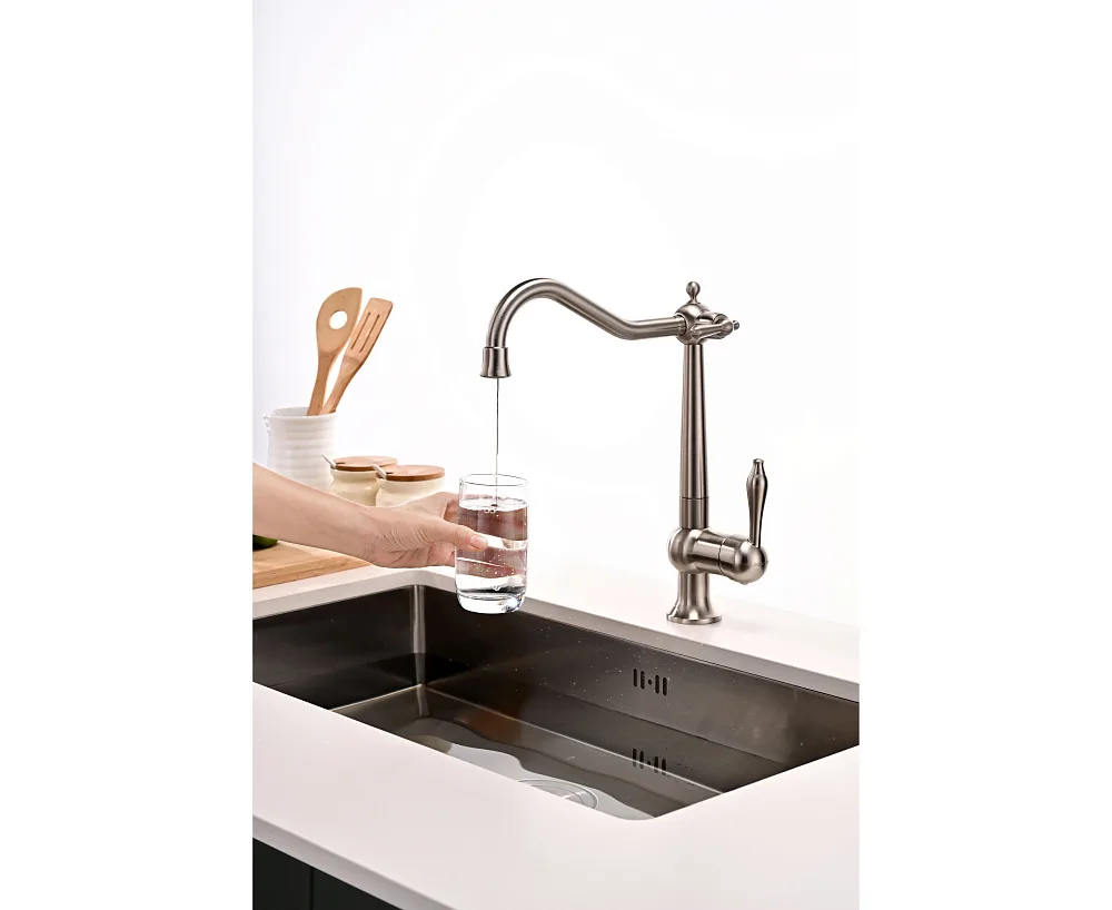 Смеситель для кухни Paulmark Retro Re213226-BS, брашированная сталь Sancos — официальный сайт