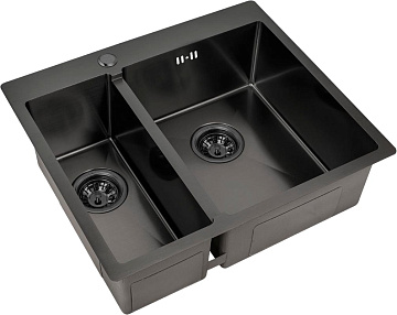 Мойка кухонная Zorg Inox PVD 59-2-51-R GRAFIT R, графит