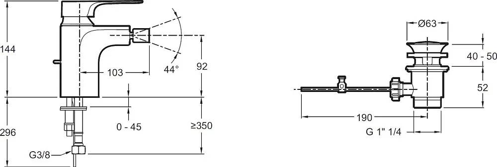 Смеситель для биде Jacob Delafon Aleo+ E72316-CP Sancos — официальный сайт