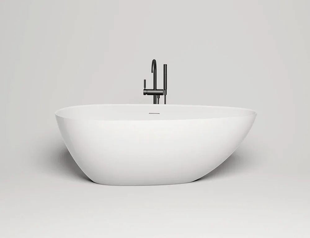 Ванна из искусственного камня Salini Paola In S-Sense 160x75 см, отдельностоящая, белая, овальная, с Sancos — официальный сайт