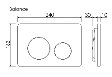Система инсталляции для унитазов Ceramicanova Balance CN121002MB, кнопка Square матовый черный