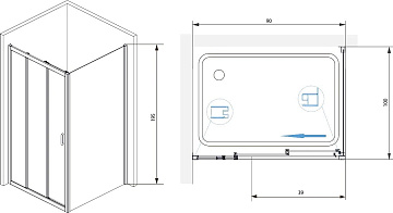 Душевой уголок RGW Passage PA-73 90x100x195 прозрачный