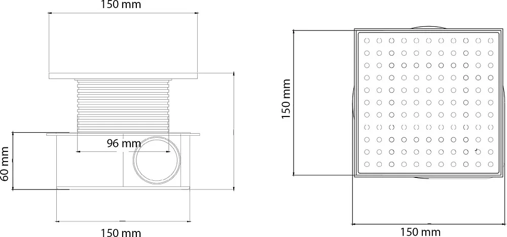 Душевой трап Boheme Smart Design 15x15 см, хром Sancos — официальный сайт