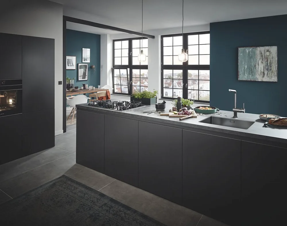 Смеситель для кухни Grohe Minta 31375A00 темный графит Sancos — официальный сайт