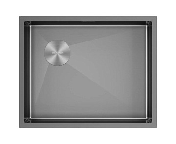 Мойка кухонная Paulmark Next-Skew 54-L UNI, PM885444-L-GM вороненая сталь