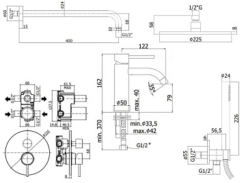 Комплект для ванной Paffoni Light KITLIG018CR071 С ВНУТРЕННЕЙ ЧАСТЬЮ, хром
