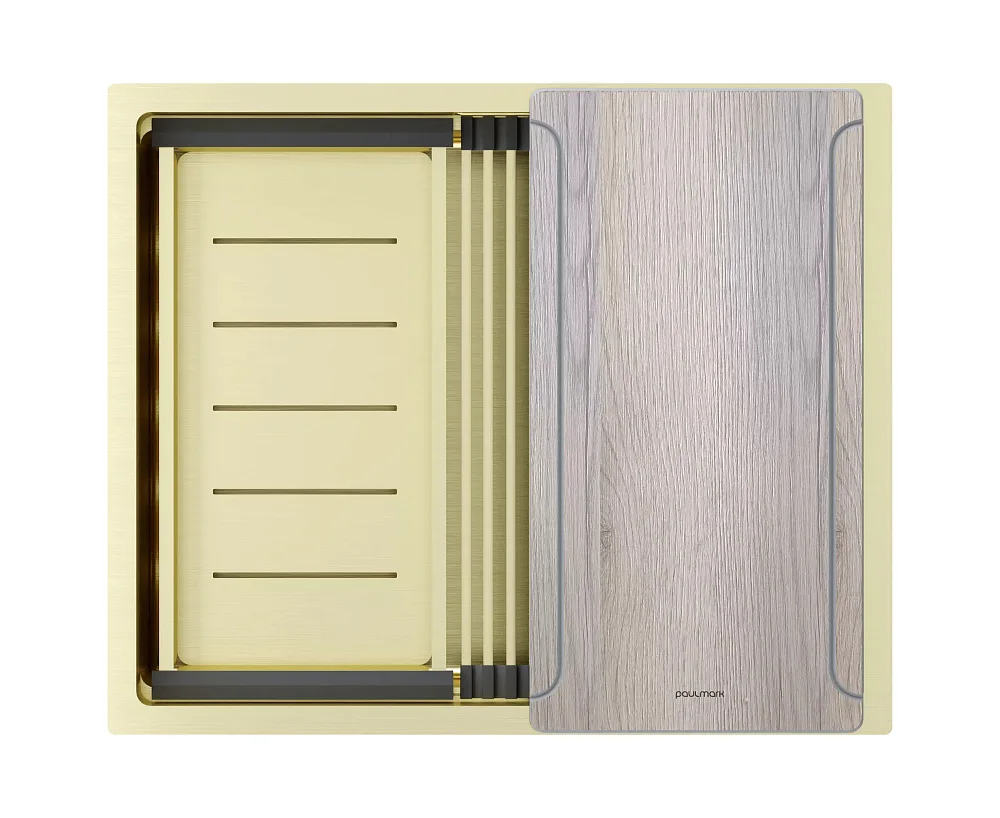 Мойка кухонная Paulmark Next-Multi Sink 58 UNI PM785845-LG светлое золото Sancos — официальный сайт