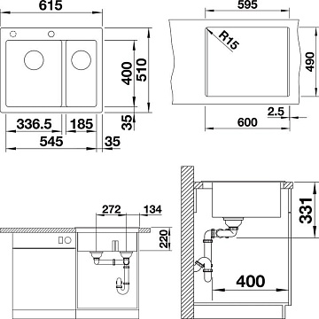 Мойка кухонная Blanco Pleon 6 Split кофе