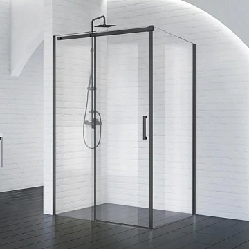 Душевой уголок BelBagno Acqua -AH-1-150/90-C-NERO профиль черный матовый