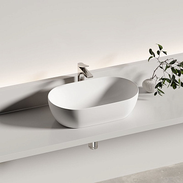 Раковина накладная Ceramicanova Twist овальная 55 см цвет белый матовый CN12001MW