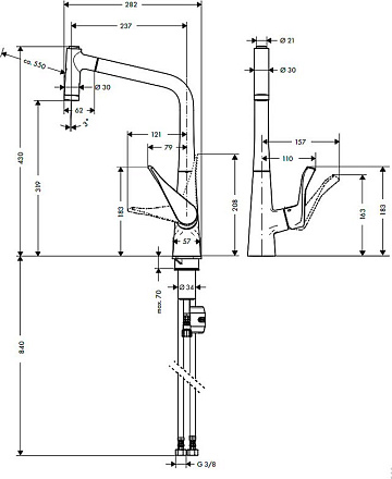 Смеситель для кухни Hansgrohe Metris 14820800
