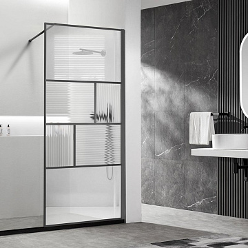 Душевая перегородка Vincea Walk-in HP Art VSW-1HC900CFGM 90 см, профиль вороненая сталь, стекло проз