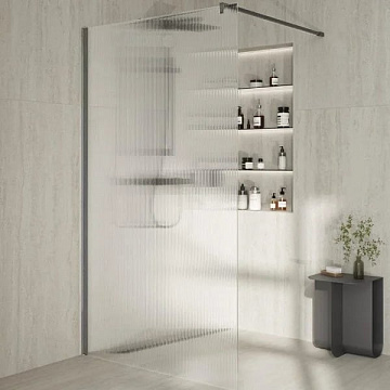 Душевая перегородка KERAMA MARAZZI Cristallo CT.100.WI.CR 100 см, профиль хром, стекло рифленое