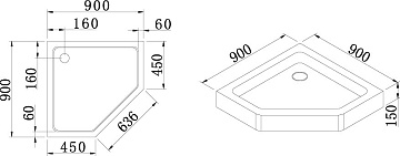 Поддон для душа Cezares Tray Tray TRAY-A-P-90-15-W 90x90, с сифоном