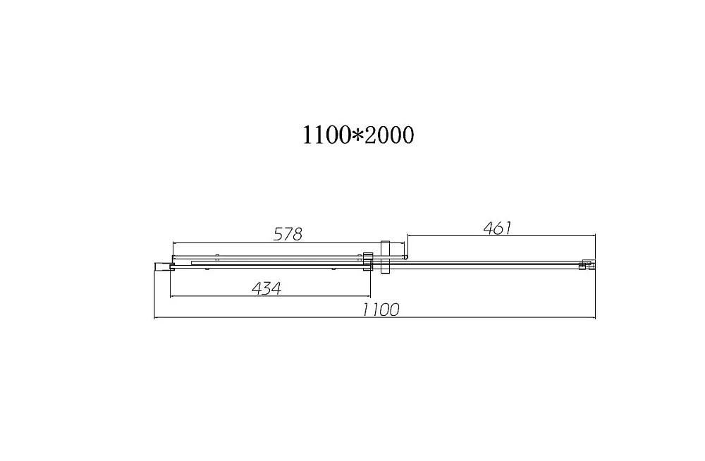 Душевая дверь в нишу Vincea Dice VDS-4D110CLGM 110 см, профиль вороненая сталь, стекло прозрачное Sancos — официальный сайт