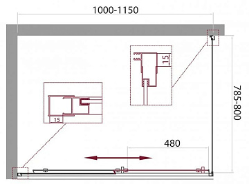 Душевой уголок BelBagno Unique UNIQUE-AH-1-110/125-80-C-Cr