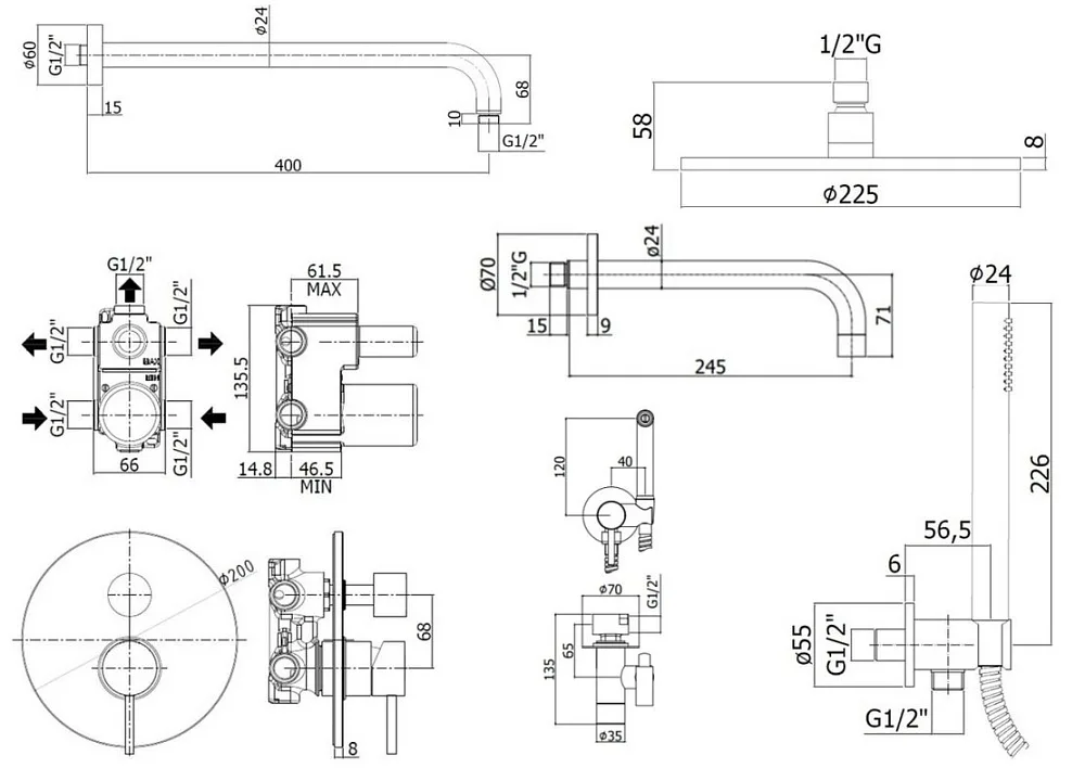 Комплект для ванной Paffoni Light KITZLIG019CR141 С ВНУТРЕННЕЙ ЧАСТЬЮ, хром Sancos — официальный сайт