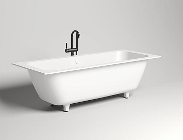 Ванна из искусственного камня Salini Orlanda Axis 190x80 см, встраиваемая, белая, на ножках