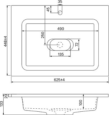Мебельная раковина IDDIS Wash Basin 450 60