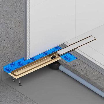 Душевой трап (лоток) Timo Drain Systems DS230207/17 700 двусторонняя панель plate под плитку, золото