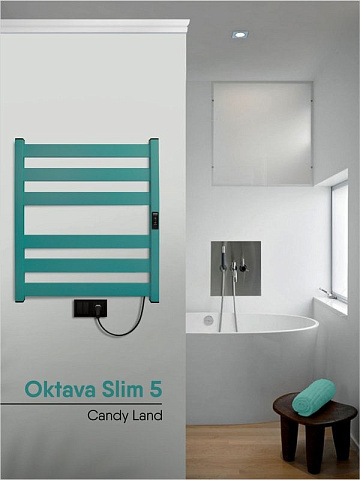 Полотенцесушитель электрический Indigo Oktava Slim 5 LСLOKS5E60-50CLRt бирюзовый