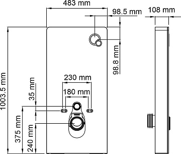 Система инсталляции для унитазов Wasserkraft Naab 86, с пневмокнопкой, белая
