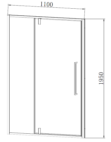 Душевая дверь в нишу Vincea Slim-N VDP-4SN110CL 110x195, профиль хром