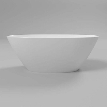 Ванна из искусственного камня WHITECROSS Onyx B 160x75 см, отдельностоящая, белая, овальная, с донны