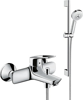 Смеситель для ванны с душем Hansgrohe Novus Loop 71340000, + Душевой гарнитур Hansgrohe Crometta 100