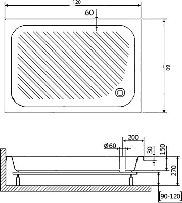 Поддон для душа RGW B/CL-S-A 16180282-51 80х120