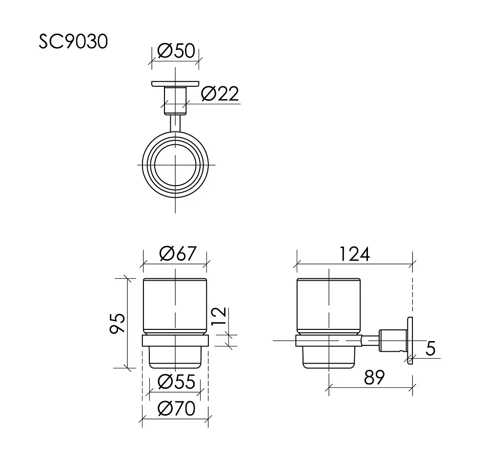Стакан для ванной Sancos Base SC9030BB брашированная бронза Sancos — официальный сайт